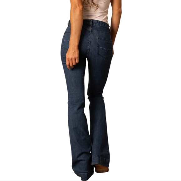 KIMES RANCH Women's Lola Dark Indigo Trouser Cut Flare Jeans jeans sz 6x36L EUC - Picture 5 of 16